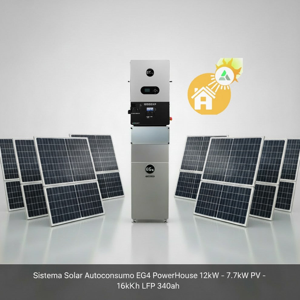 🔋EG4 PowerHouse 12kW – 7.7kW PV – 16kWh LFP | Sistema Solar Autoconsumo