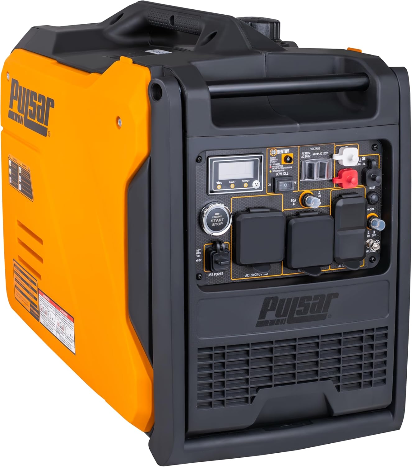 Pulsar NEX60BiSRCO - Generador inversor portátil de 6000 vatios, gasolina de combustible dual y propano, arranque eléctrico remoto, sensor de CO, capacidad paralela, súper silencioso, uso para RV, camping, exteriores y hogar, NEX60BiSRCO