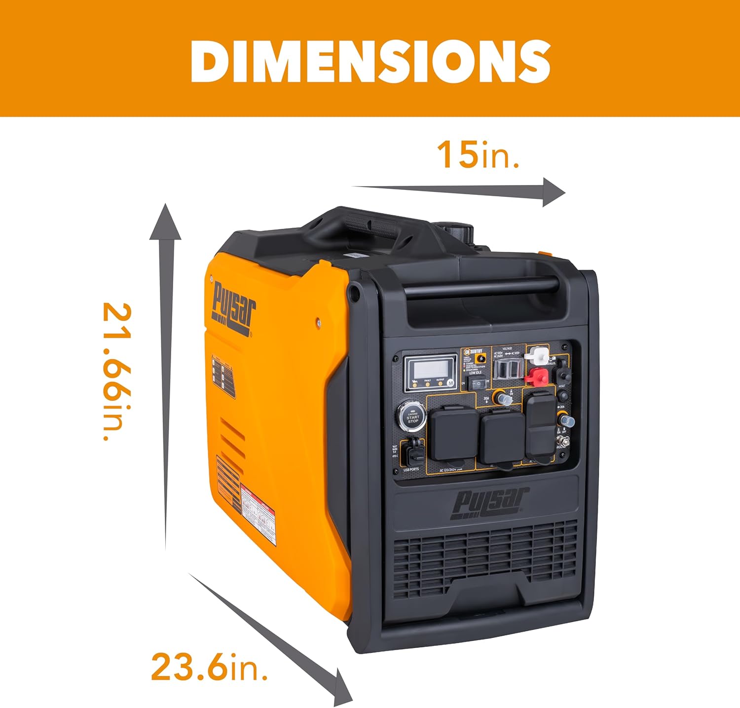 Pulsar NEX60BiSRCO - Generador inversor portátil de 6000 vatios, gasolina de combustible dual y propano, arranque eléctrico remoto, sensor de CO, capacidad paralela, súper silencioso, uso para RV, camping, exteriores y hogar, NEX60BiSRCO