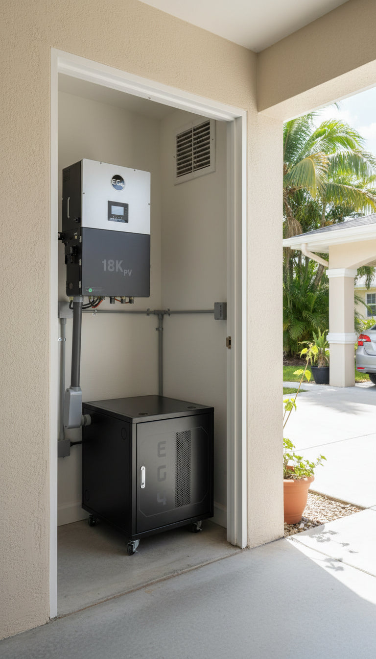⚡ Sistema Backup Híbrido EG4 18kPV + 15.36kWh en Baterías EG4 LL-S de Litio LFP