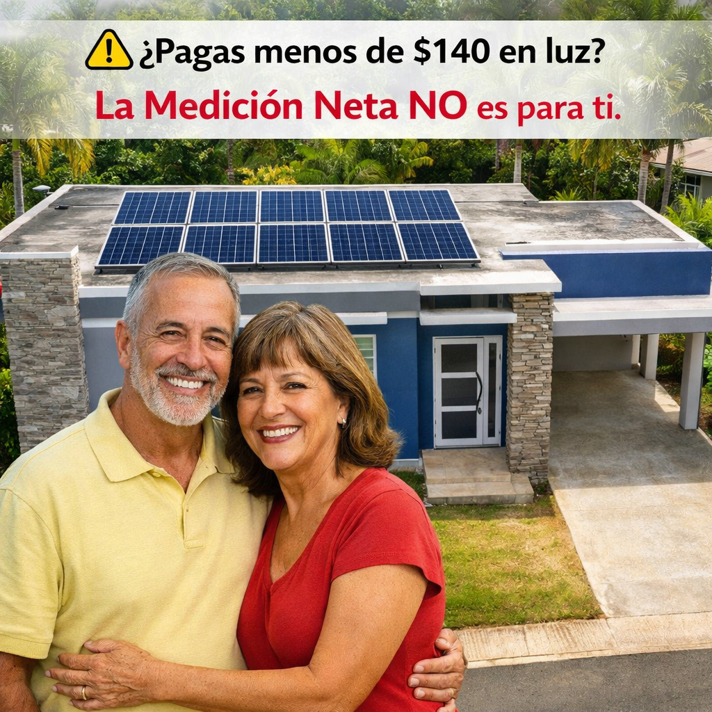 ⚠️ ¿Pagas menos de $140 en luz? La Medición Neta NO es para ti.