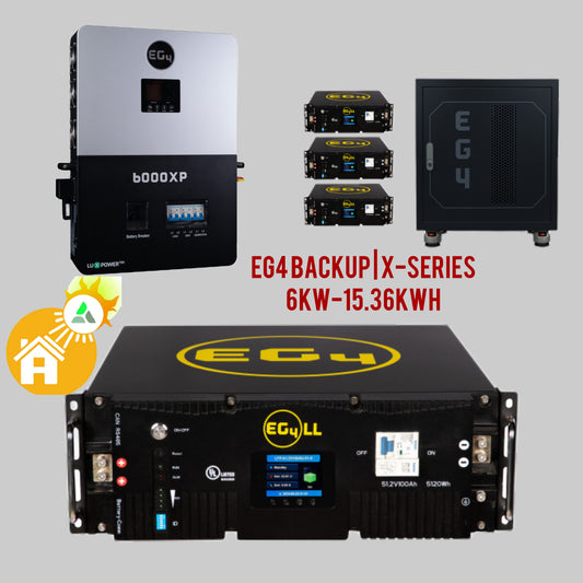 🔋Sistema BackUp EG4 X-Series para Apartamentos | EG4 6kW + 15.36kWh en Baterías Litio-ferrofosfato