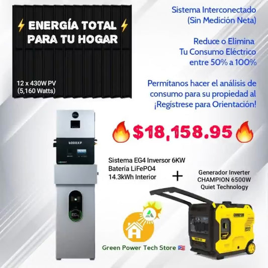 ⚡️Energía Total⚡️Kit "Todo Incluido" ¡Todo lo que necesitas para tu independencia energética!