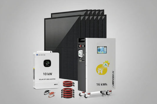 GPTS PowerHouse · 4.92kW Solar System · 10kW Off‑Grid Inverter · 16.1kWh LiFePO₄ Battery · Save Up to 95% on Energy Costs · Installation Included