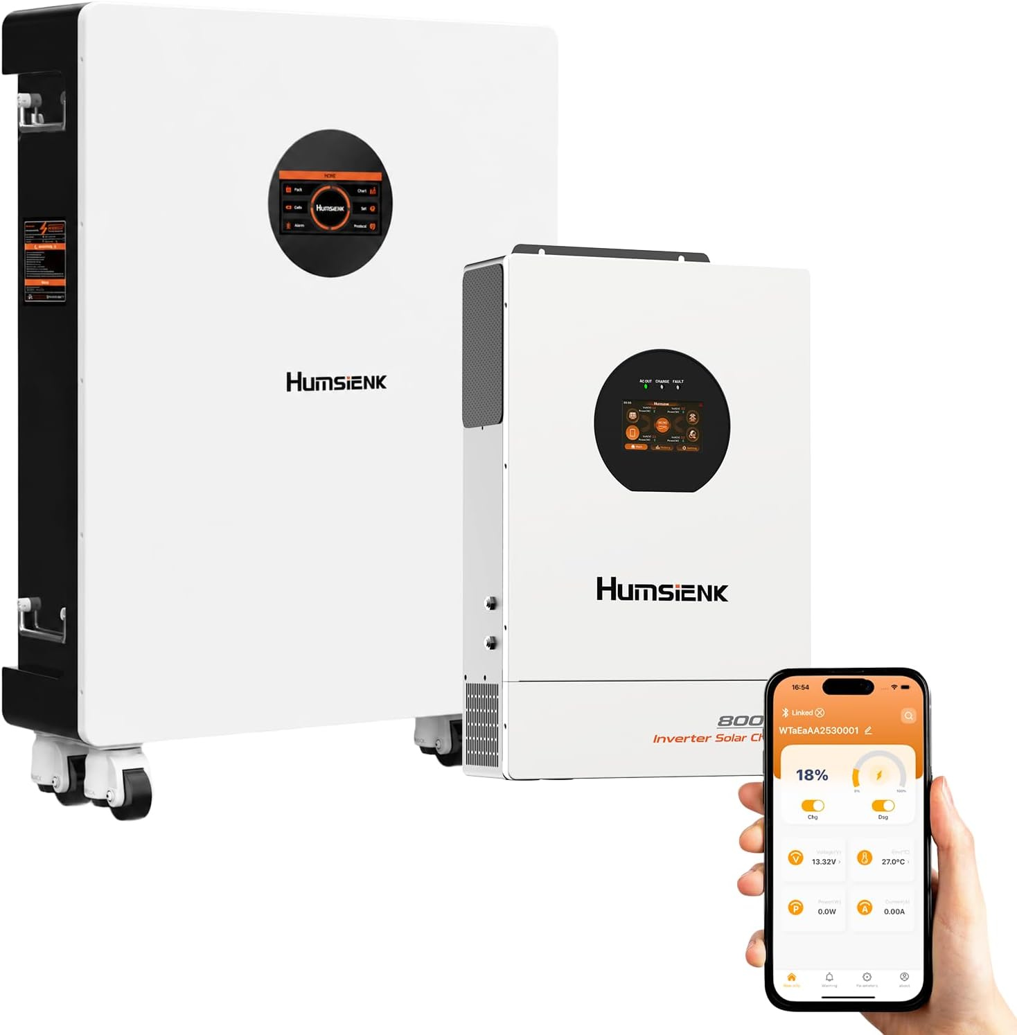 Sistema de Respaldo HumsiENK 15.36 kWh LiFePO₄ + Inversor Híbrido 8000W Split‑Phase