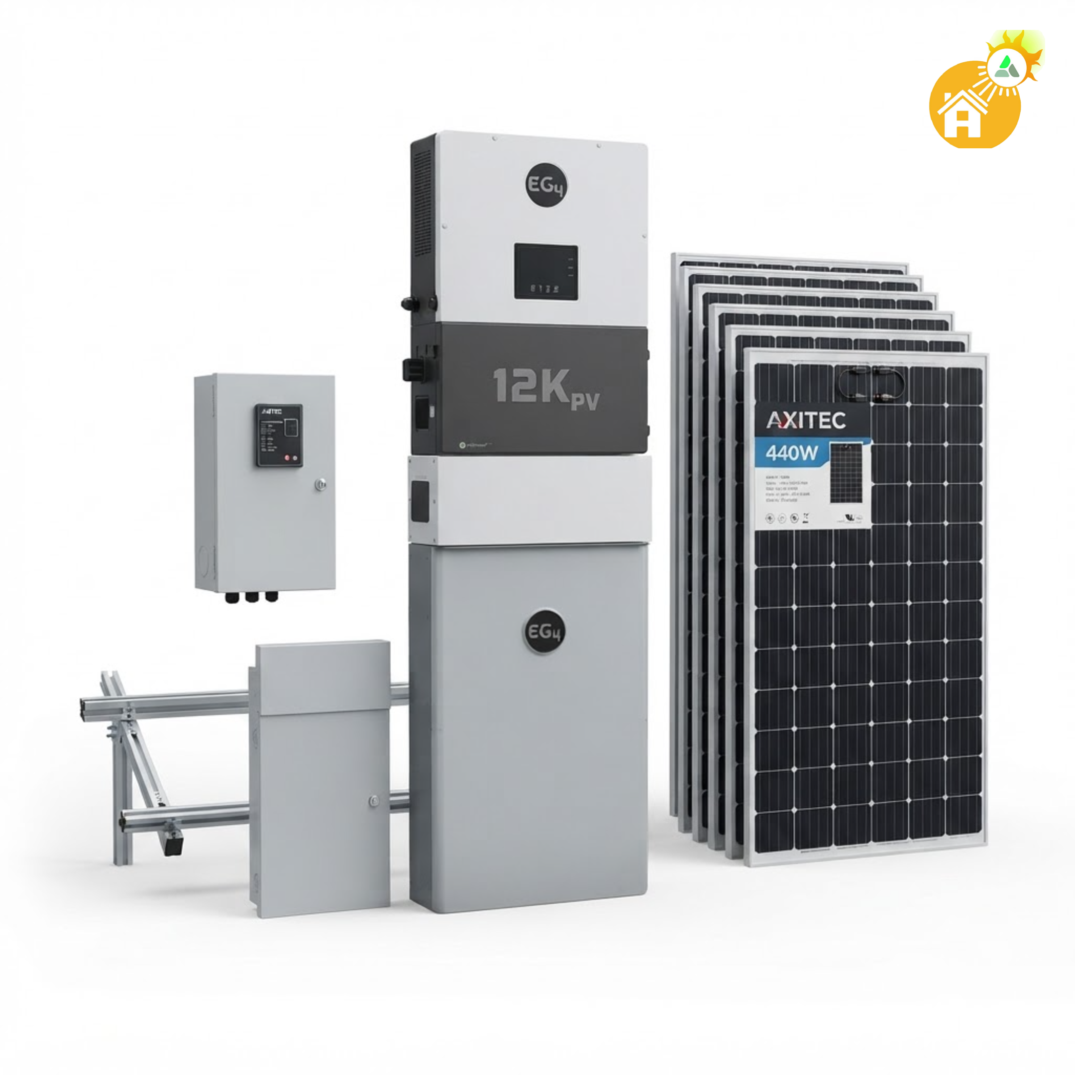 Sistemas de energía solar, agua y respaldo