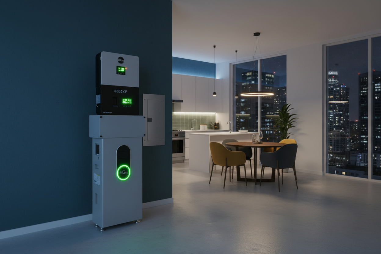Sistema de respaldo de alta capacidad EG4 de 6kW + batería de 14.3kWh para apartamentos u oficinas