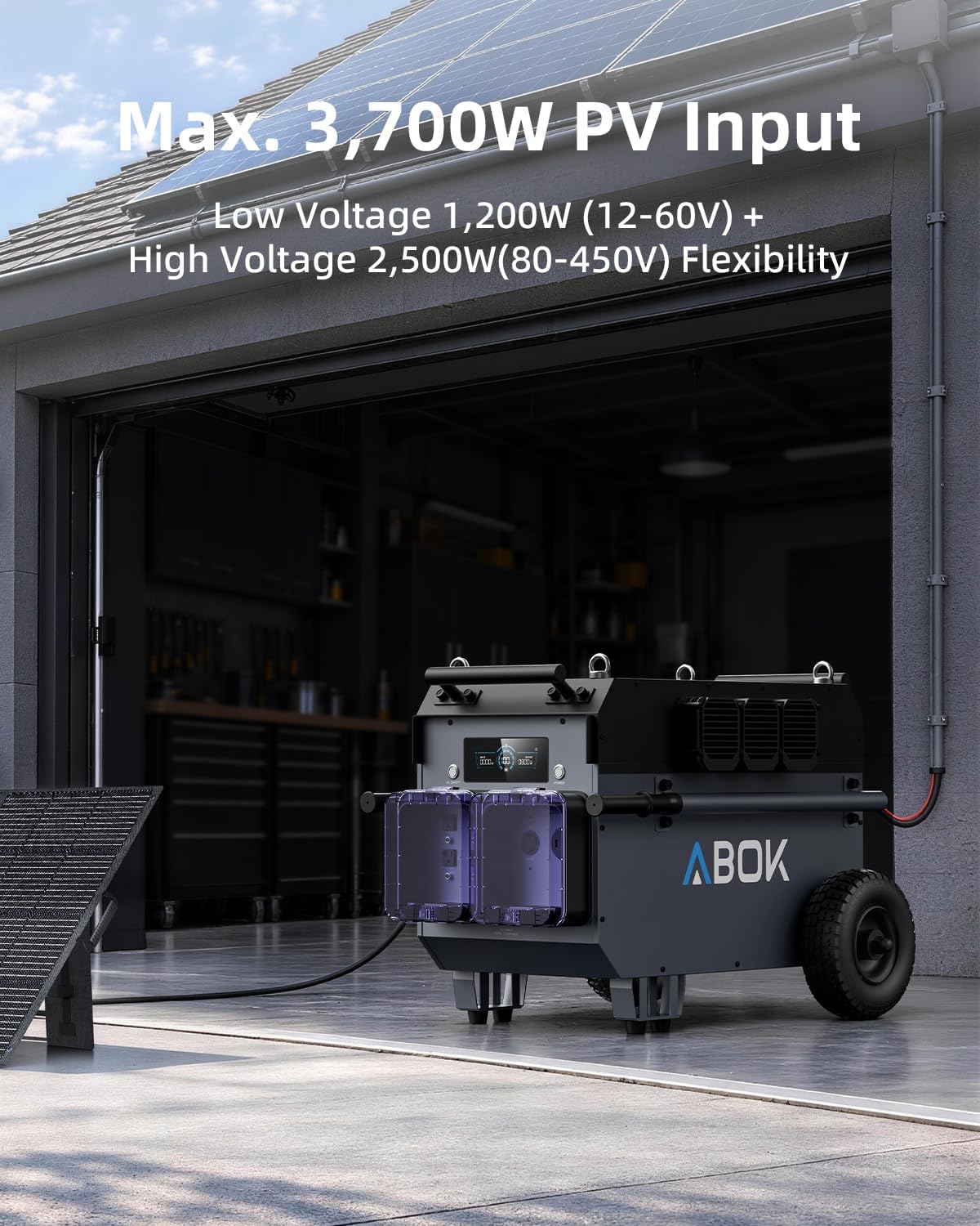 Estación de Energía Solar Portátil ABOK Ark7200 Plus, 7200W, 9792Wh LiFePO4 6